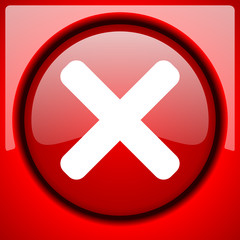 Aufkleber - cancel red icon plastic glossy button