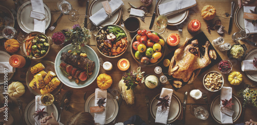 Cuadros en Lienzo Thanksgiving Celebration Table Setting Concept