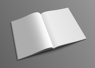 Vector open magazine or brochure mockup template.