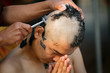 © weerajata - Young men remove hair to the ordination ceremony. The tradition
