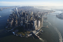 USA, New York, Aerial Photograph Of New York City And Manhattan Island