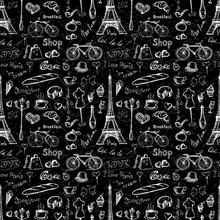 Seamless Pattern Paris Symbols,