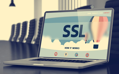 Wall Mural - ssl concept on laptop screen. 3d.