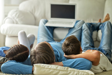 Poster - father and son playing computer game