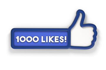 Poster - 1,000 likes thumbs up banner