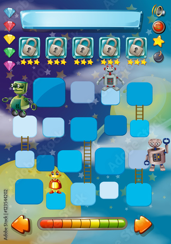 Fotografía Game template with robots in background