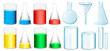 Science equipment with beakers and tubes