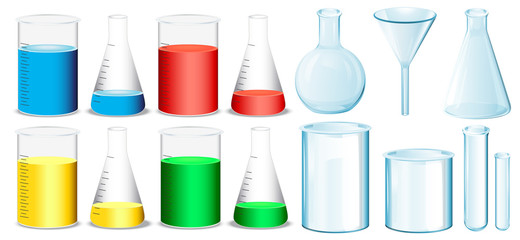 Wall Mural - science equipment with beakers and tubes