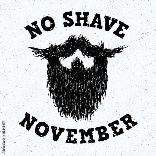 Fotografie, Obraz Beard silhouette with No Shave November lettering print