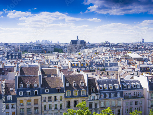 Plakat Dachy Paryża od Beaubourg