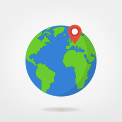 Wall Mural - europe on globe, world map illustration