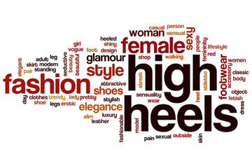 Canvas Print - High heels word cloud