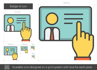 Poster - Badge id line icon.