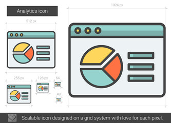 Wall Mural - analytics line icon.