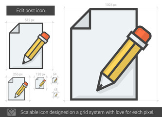 Canvas Print - Edit post line icon.