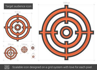 Canvas Print - Target audience line icon.