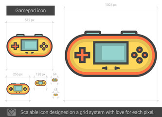 Poster - Gamepad line icon.