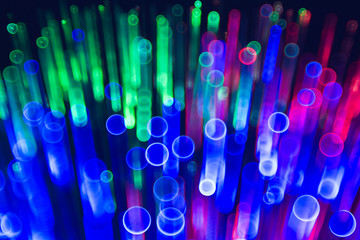different colored laser beams create beautiful light effects on