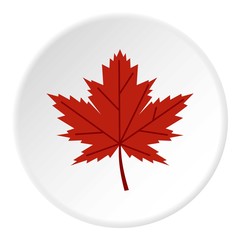 Wall Mural - red autumn leaf icon. flat illustration of red autumn leaf vector icon for web