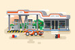 © derdy - Vector illustration of gas and petrol filling station