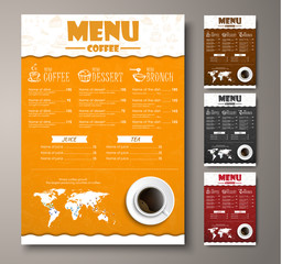 Fototapete - Design a menu for the cafe, shops or coffee shops with hand draw