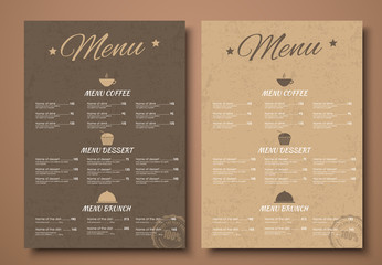 Fototapete - Design a menu for the cafe, shops or caffeine in a retro style