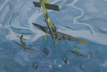 World War 2 German Dive Bomber Painting