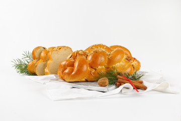 Canvas Print - Christmas sweet braided bread