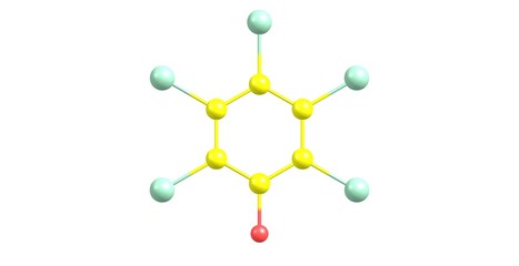 Pentachlorophenol molecular structure isolated on white