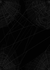 grey and white thin spider web in four corners