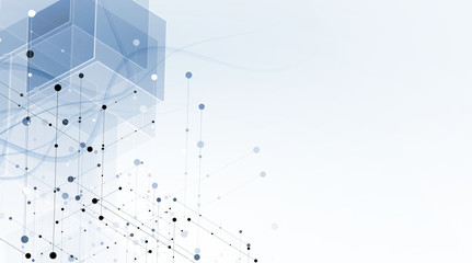 Abstract hexagon background. Technology polygonal design. Digital futuristic minimalism