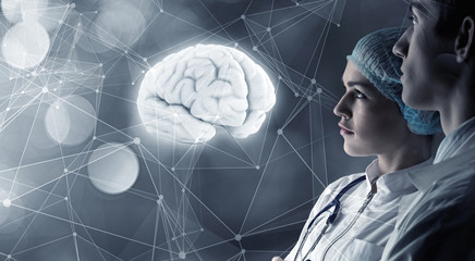 Wall Mural - innovative technologies in science and medicine . mixed media