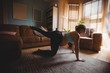 © Wavebreak Media - Pregnant woman performing stretching exercise in living room