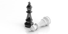Chess Kings On White Background. 3d Illustration