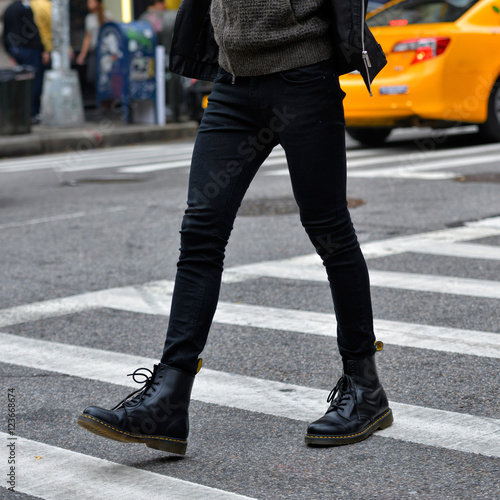 mens fashion black boots