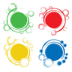 Wall Mural - set of badges with abstract circles. design elements of one big circle in the center and some smalle