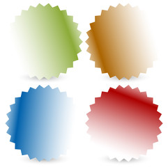 Poster - Bright colorful button, badge shapes with shadow
