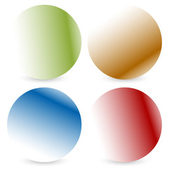 Poster - Bright colorful button, badge shapes with shadow