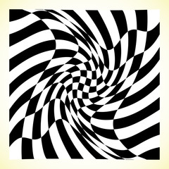 Fototapete - Checkered pattern (chess board, checker board) with distortion