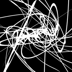 Poster - Squiggle dynamic lines. Curvy lines geometric monochrome illustr
