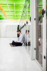 Fototapete - Technician using laptop