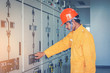 © only_kim - engineer working on checking and maintenance equipment : Switchgear