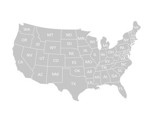 Wall Mural - USA map with states