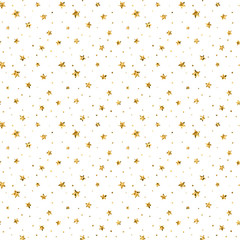 Canvas Print - stars seamless pattern gold and white retro background. abstract bright golden design for wallpaper,