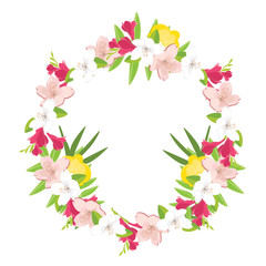 Wall Mural - Flower wreath vector