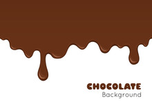 Background Of Flowing Dark Chocolate.