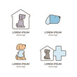 Vector logo design template for pet shops, and veterinary clinics, set, badge for websites and prints