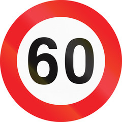 Wall Mural - Belgian regulatory road sign - Maximum speed limit