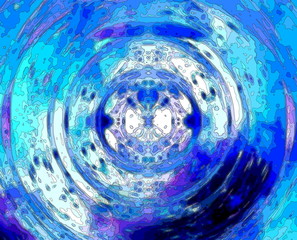 Aufkleber - Winter abstract background, computer collage. Blue and white color.