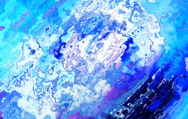 Aufkleber - Winter abstract background, computer collage. Blue and white color.